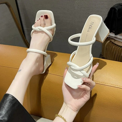Women’s Pleated Mid-Heel Chunky Sandals